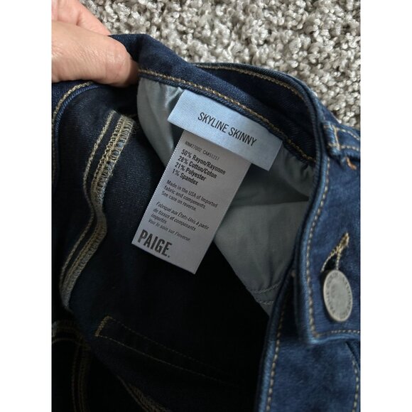 Paige Womens Sz 28 Skyline Skinny Dark Wash Jeans - Picture 7 of 11